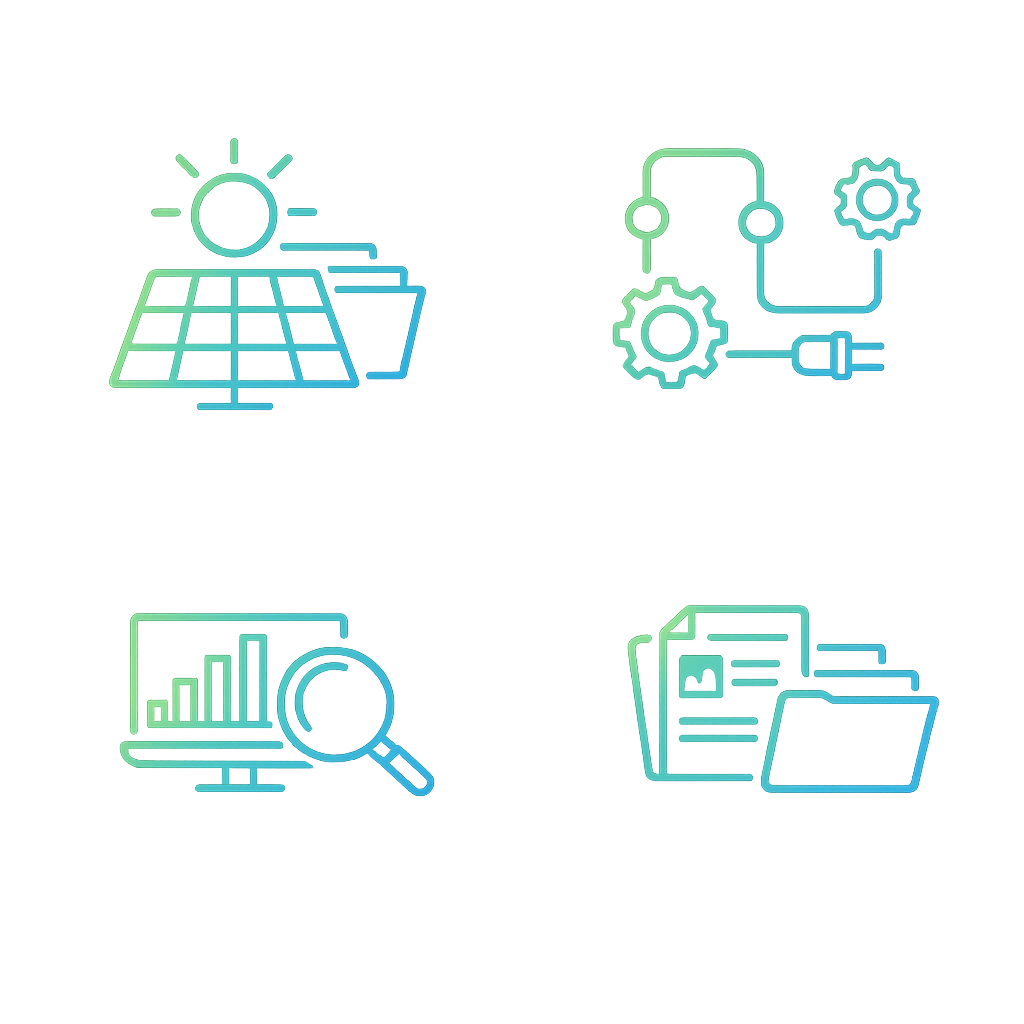 Vorteile Mietverwaltung Vier Icons zu den Vorteilen der Mietverwaltung von Rohlmann VIP: persönliche Betreuung, Zuverlässigkeit, Transparenz und Entlastung
